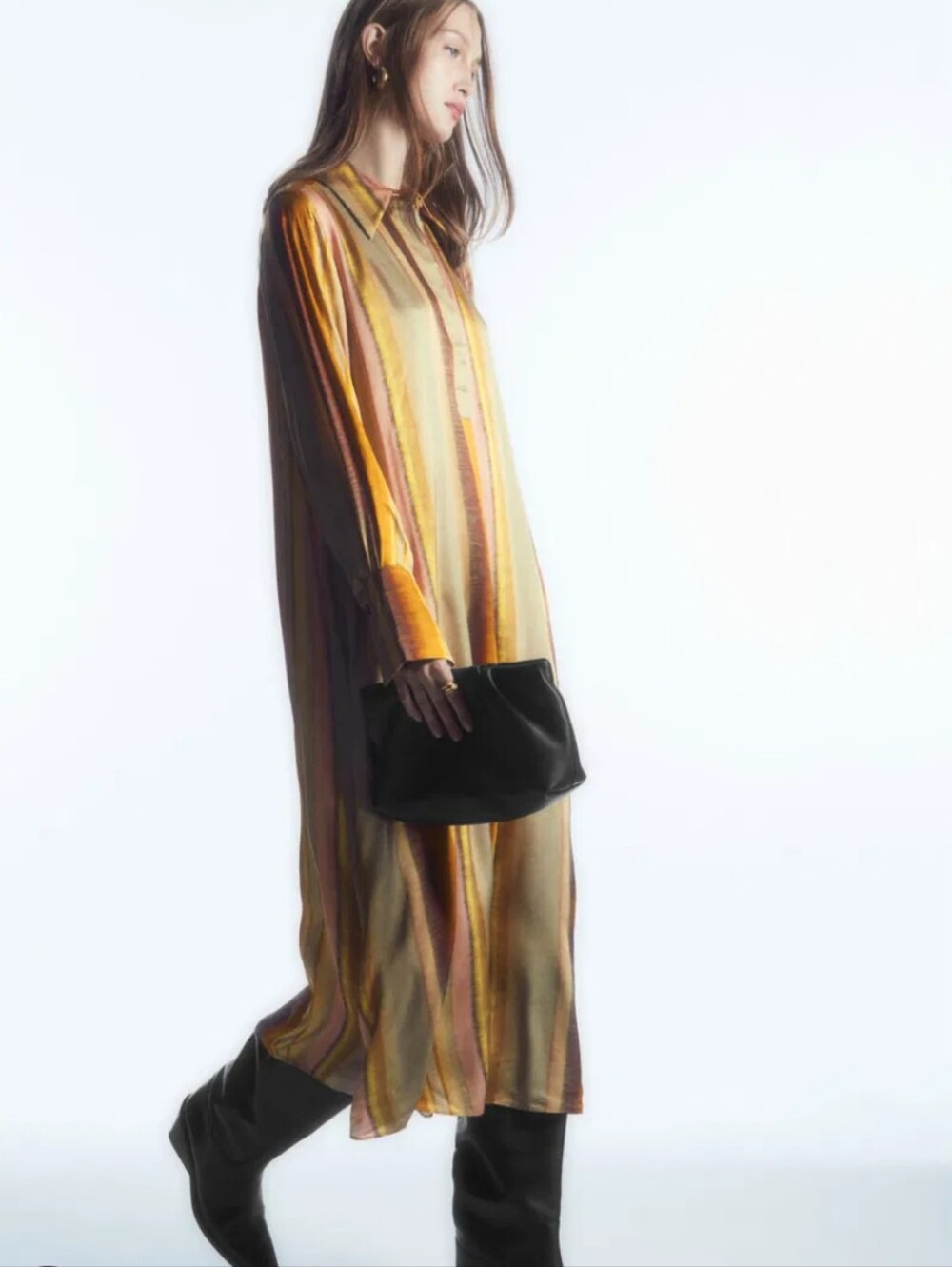 COS Striped Midi Shirt Dress in Yellow, Pink and Brown (NWOT) ๐ฅ๐ฅ๐ฅSOLD OUT - Picture 5 of 6